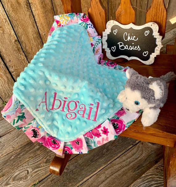 Personalized Minky Baby Blanket - Lovey Blanket - 200 Fabric Choices