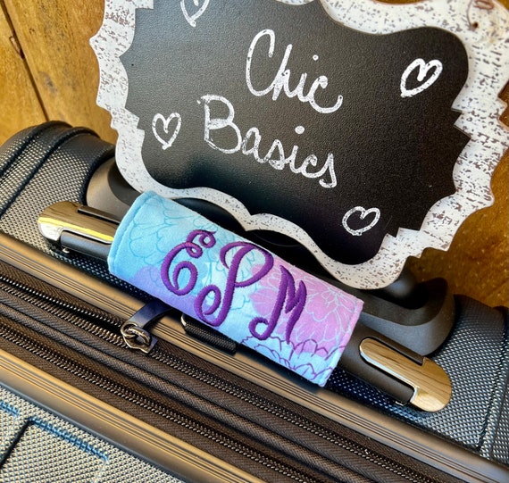 Luggage handle wrap - Handle Wrap - Personalized Luggage tag - Personalized Luggage Handle Wrap - Luggage Finder - 200 Fabric Choices