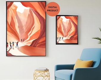 Antelope Canyon Art Print: Arizona Landscape Wall Decor (Digital Download)