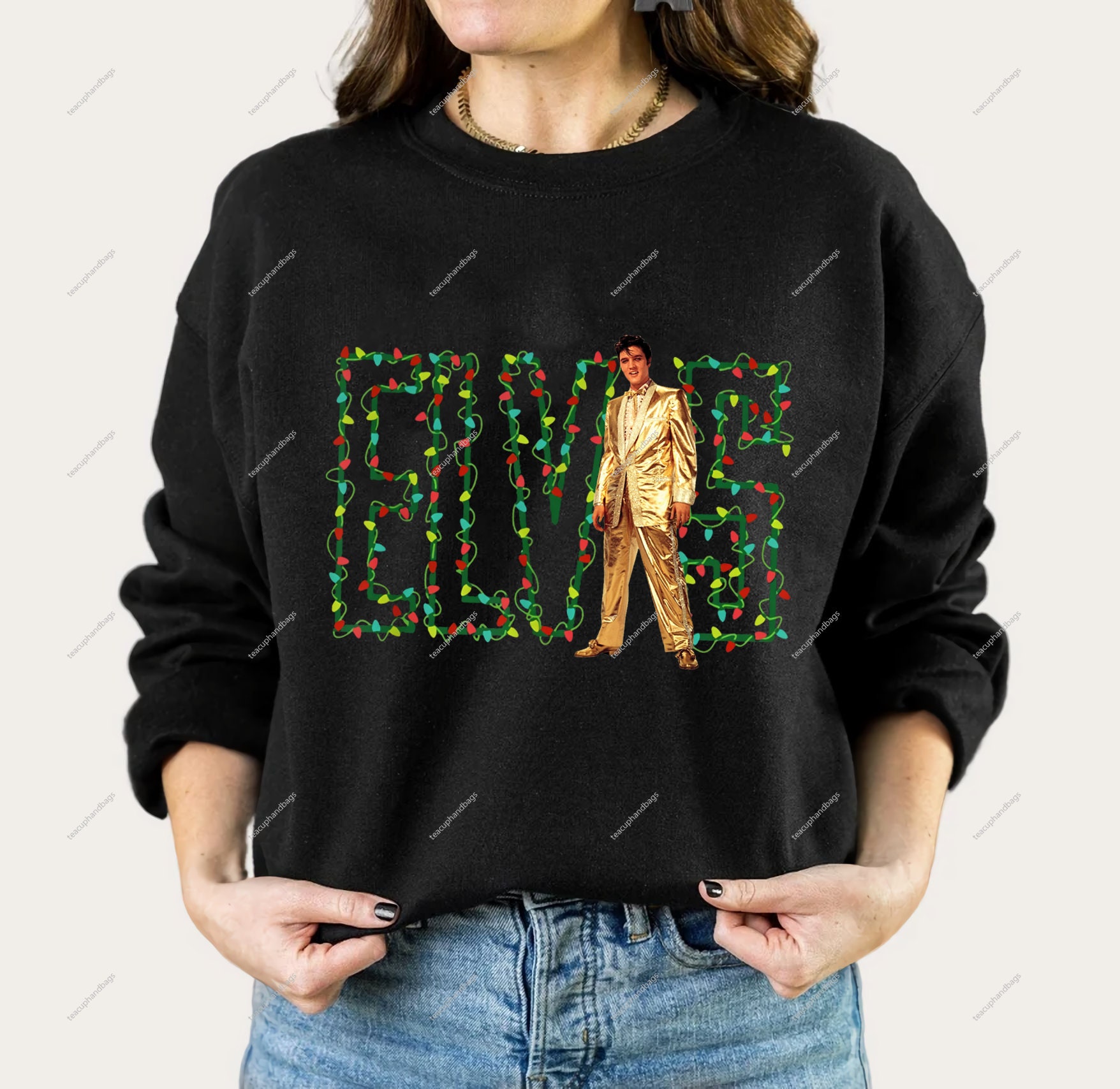 Elvis Presley Christmas Sweatshirt, Vintage Elvis Presley Sweatshirt