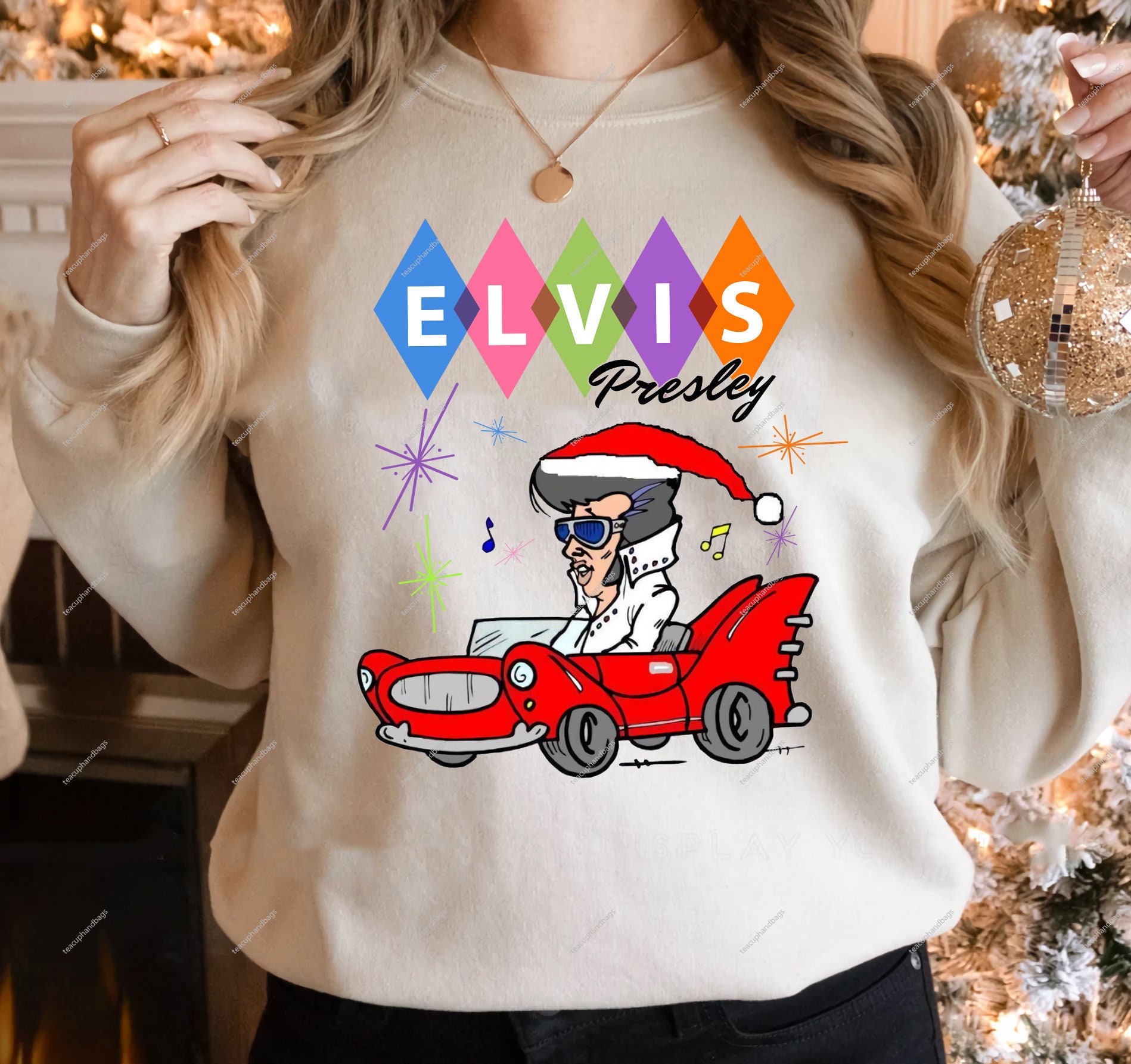 Elvis Presley Christmas Sweatshirt, Vintage Elvis Presley Sweatshirt