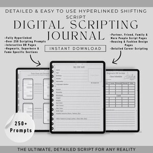 Peut inclure: Un journal numérique pour écrire votre réalité désirée. Le journal comprend plus de 250 invites, des pages interactives et des sections pour Poudlard, les super-héros et la célébrité. Le journal est entièrement hyperlié et comprend des pages pour le partenaire, l'ami, la famille, le logement, la mode et la carrière.