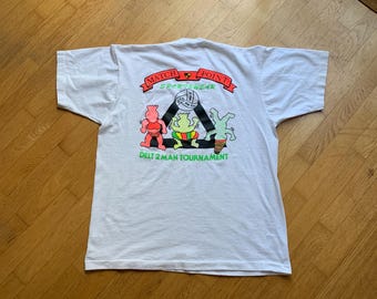 Vintage 90's Single Stitch T-Shirt, Match Point Sportswear Delt 2 Man Tournament, Size XL, New Vintage