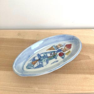 Oval glassfat / Skedstöd, Ringskål / Porslin / Handgjord handbyggd keramik