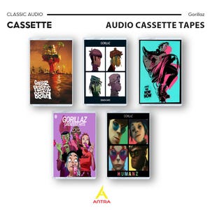 Gorillaz Cassette Collection - Authentic Retro Audio - Demon Days, Plastic Beach & More - Music Fan Gift