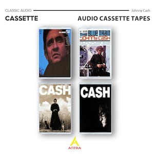 Colección de casetes de Johnny Cash / Música country creada por fans, conjunto de cintas de audio retro