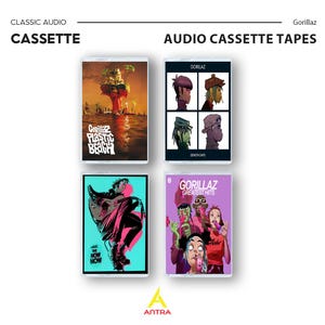 Gorillaz Cassette Collection - Authentic Retro Audio - Demon Days, Plastic Beach & More - Music Fan Gift