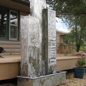 Overlaid Panel Fountain- Stainless Steel 6&#39; Tall