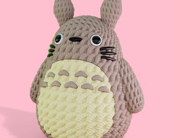 3D Printed Totoro Figure: Crochet Collection, Eco-Friendly PLA