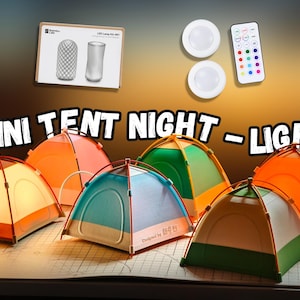 Mini Tent Night Light – 3D Printed LED Lamp for Campers & Kids | Wired or Wireless Option