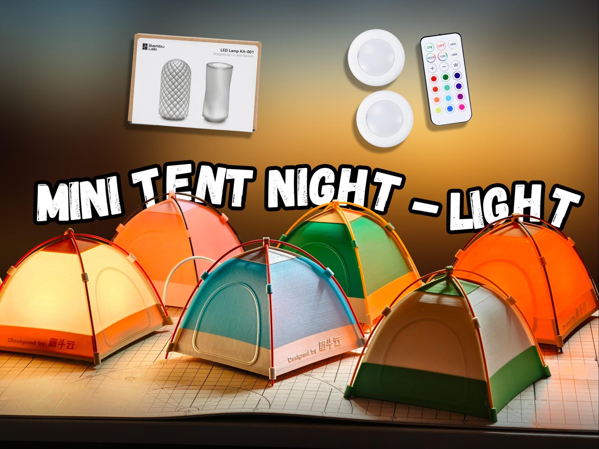 3D Printed Mini Tent Night Light – Camping Decor, Kids Lamp - Etsy