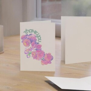 Cartão de agradecimento com envelope, interior em branco para mensagem pessoal, conjunto exclusivo de cartões de felicitações editados em cores