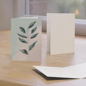 Cartão de saudação em aquarela - conjunto com envelope interno em branco para aniversário, feriado, agradecimento, qualquer ocasião