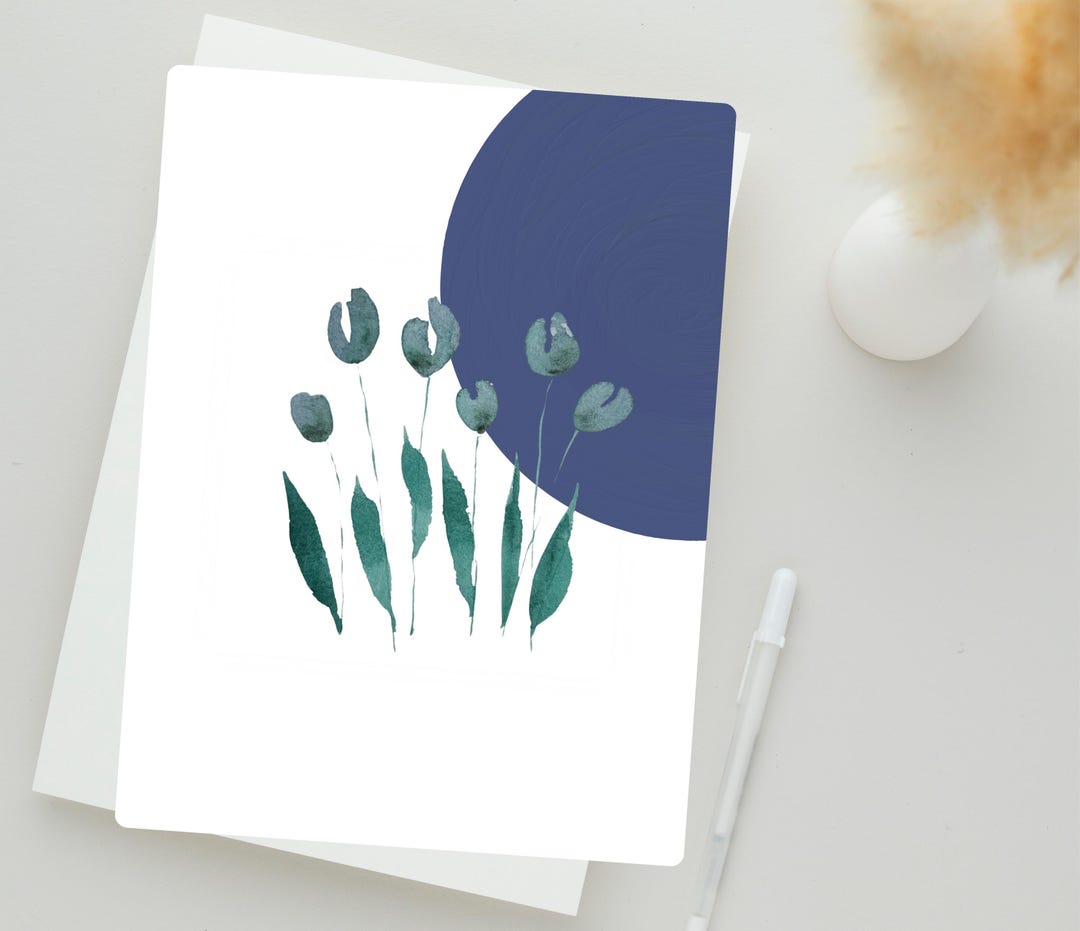 Watercolor Greeting Card- Blank Inside Card Set With Envelope for ...