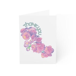 Thank You Card with Envelope, Blank Inside for Personal Message, Unique Color-Edited Greeting Card Set
