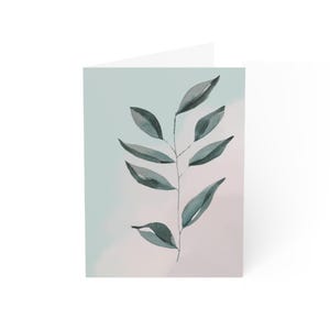 Cartão de saudação em aquarela - conjunto com envelope interno em branco para aniversário, feriado, agradecimento, qualquer ocasião