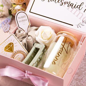 Gift Box Set with Personalized Tumbler, Will You Be My Bridesmaid, Bridesmaid Proposal Box Set,Customized Glass|Magnetic Box|Bridesmaid Gift