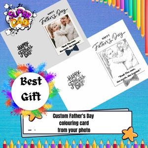 Festa del papà, biglietto per la festa del papà, regalo personalizzato, biglietto da colorare per la festa del papà, biglietto stampabile per la festa del papà, regalo per la festa del papà, regalo per il papà