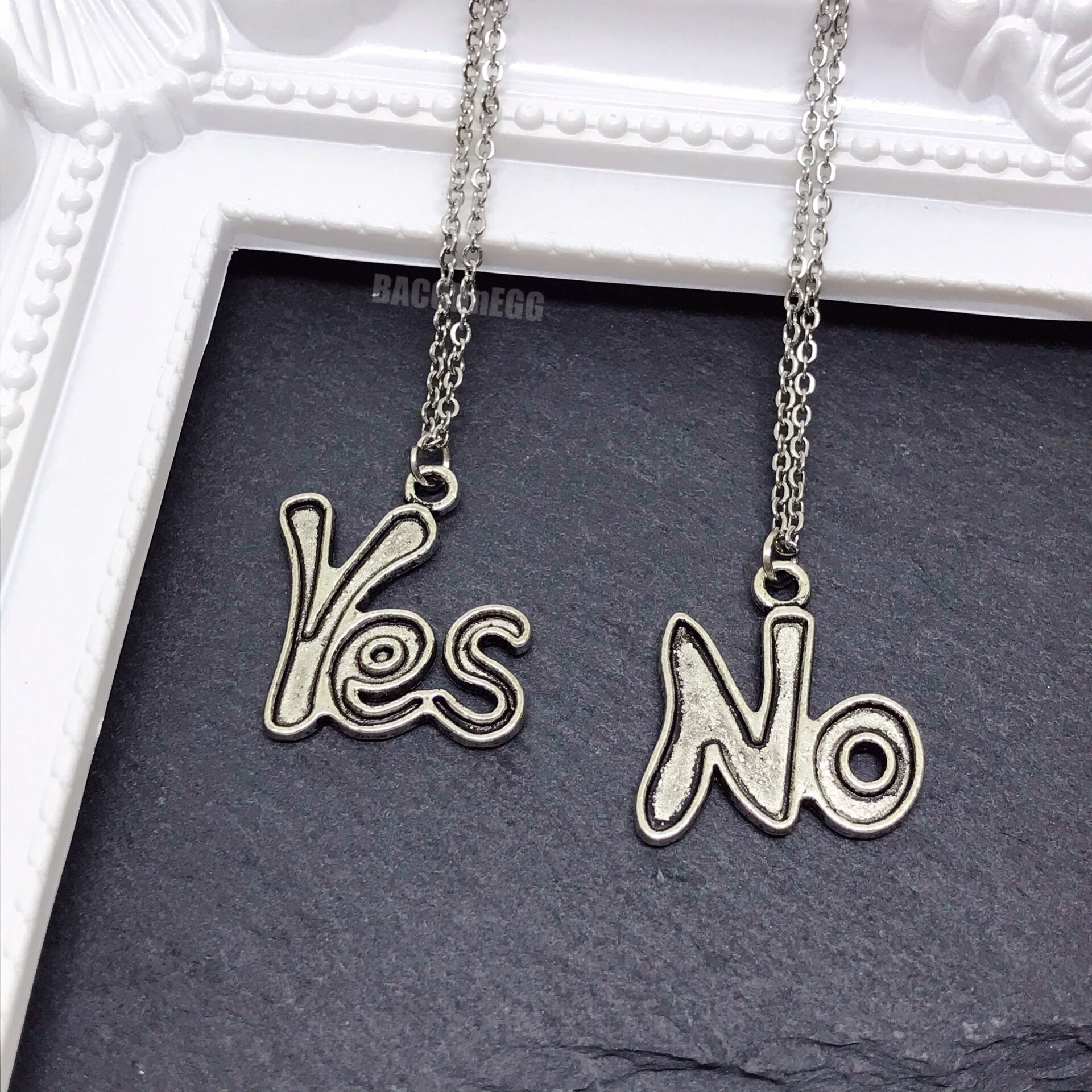 Yes No Necklace Etsy