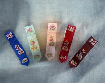 Fita de cabelo coreana bordada Daenggi, acessório para Hanbok, penteado tradicional coreano, laço de cabelo coreano, penteado para eventos tradicionais coreanos, embalagem para presente