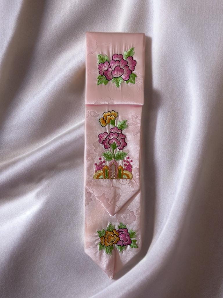 Embroidered Korean Daenggi Hair Ribbon, Hanbok Accessory, Traditional ...