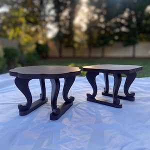 Handgefertigter traditioneller Mini-Holztisch, Achteck-Teetisch, Blumensoban-Ständer, handgefertigte asiatische Teezeremonie Wohnkultur, Teeständer