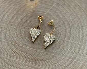 Pendientes de corazón pequeño estilo princesa de Gales