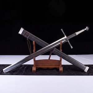 Handgemaakt S7-stalen middeleeuws langzwaard, Oakeshott Type XIIa European Knight Collector Display-zwaard