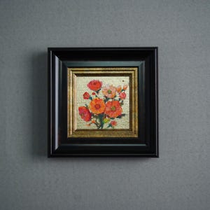 Original Flower Painting Art, Thick-Coated Oil Bouquets, Flower Oil Paintings, Still Life Paintings as Gifts, Living Room Wall Art, 4x4