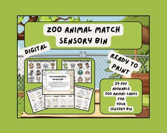 Zoo Animal Matching Game: Sensory Bin Activity, Montessori Inspired (Digital Download)