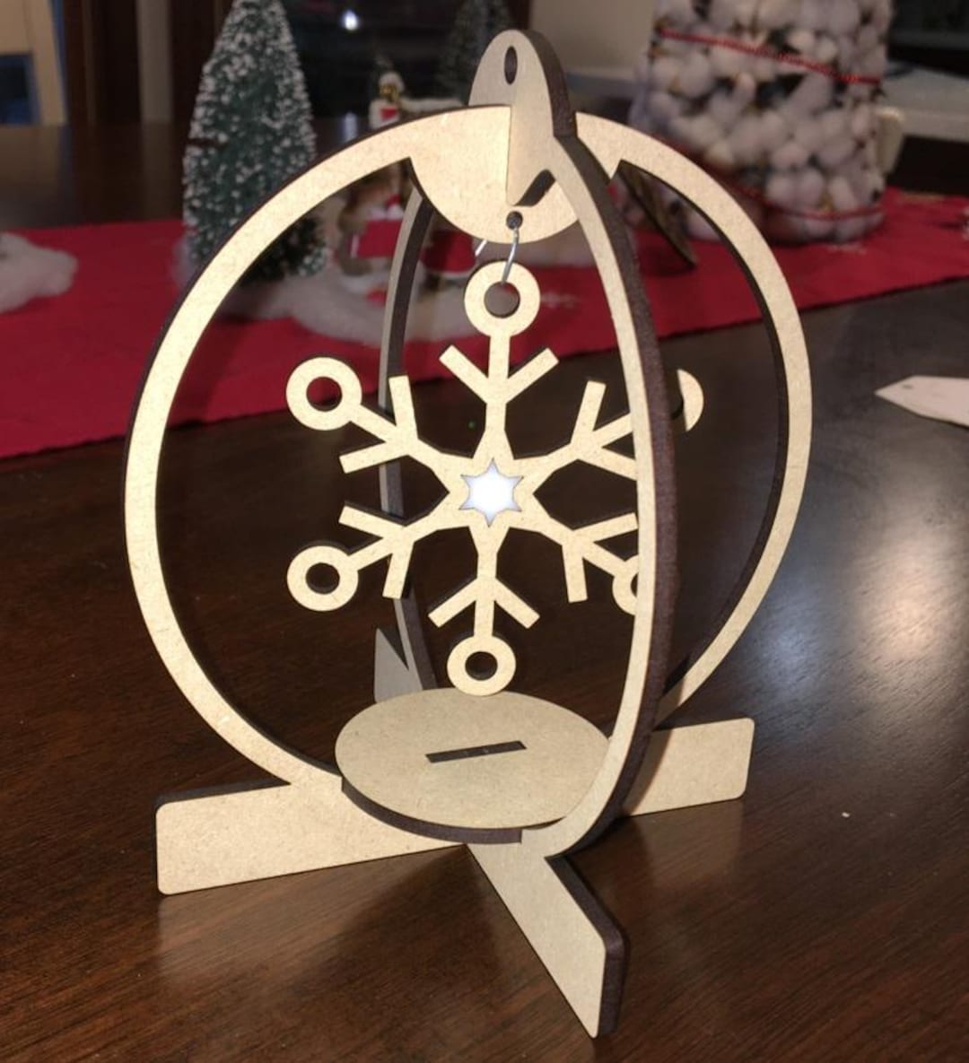 Snowflake Svg Router Hanging-snowflake-ornament-standing-snowflake-svg-file 3 Mm, CNC Router ...