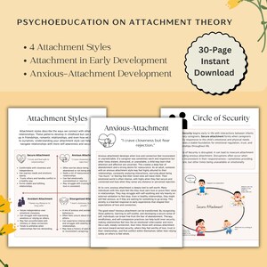May include: A colorful infographic about attachment styles, featuring four different styles: secure, anxious, avoidant, and disorganized. The infographic includes descriptions of each style and how they impact relationships. The infographic also includes a circle of security diagram, which illustrates the importance of secure attachment in early childhood development.