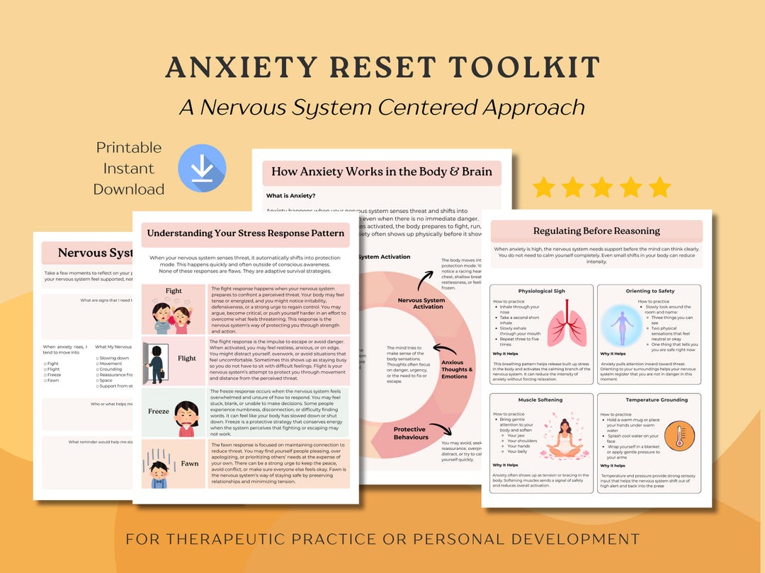 Anxiety Reset Toolkit Printable PDF | Nervous System Regulation ...
