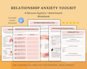 Relationship Anxiety Toolkit Printable PDF | Attachment Style Workbook | Anxious Attachment, Reassurance Seeking | Nervous System Regulation