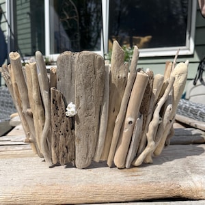 Treibholz und Muschel Küstenblumentopf nach Kundenwunsch