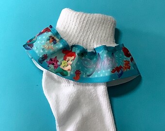Calcetines de la Sirena con Cinta de Ariel bajo el Mar, inspirados en Disney