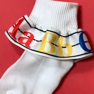 A B C Ribbon Ruffle Socks Back to School