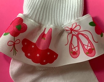 Calcetines con volantes de cinta de tutú de ballet