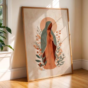 Nuestra Señora de Guadalupe Digital Print Hispanic Heritage Mexican Catholic Wall Art Virgen Mary Printable Latina Home Decor Spiritual Art
