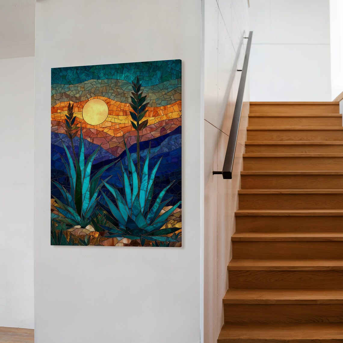 Mexican Agave Wall Art Canvas | Southwestern Desert Sunrise Decor ...