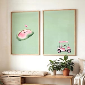 Golf Geschenk Sage Grün Drucke Wandkunst Kinderzimmer Golf Dekor Golfer Drucke Golfliebhaber Country Club altes Geld Ästhetik Muttertagsgeschenk für Sie