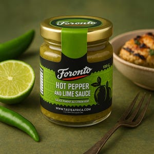 Foronto Hot Pepper,Lime Sauce Fresh, Fiery & Citrusy, Perfect for Dips, Meat, Sauces