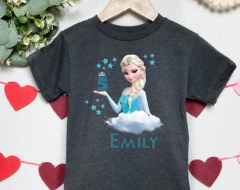 Girls Frozen Birthday Shirt, Personalized Ice Queen Birthday T-Shirt, Custom Elsa Birthday Shirt, Birthday Girl Tshirt