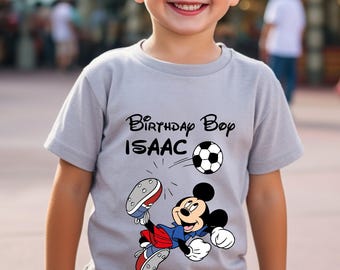 Mickey Soccer Birthday Shirt,Custom Name Disney Football Party Shirt Toddler,Disney Soccer Tee,Disney Sports,Gift For Him,Mickey Mouse Shirt