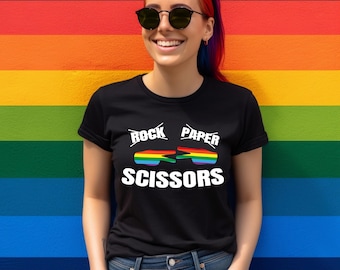 Rock Paper Scissors Shirt, LGBT Shirt, Lesbian Pride Shirt, Lesbian Engagement Gift, Funny Lesbians T-Shirt, LGBT Month, Lesbian Tank Top