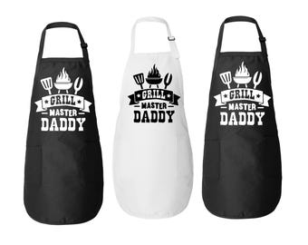 Grill Master Daddy Apron, Chef Grilling Apron Gift For Husband, Funny Gift Dad, Father's Day Gift, BBQ Apron Dad, Daddy Cooking Apron