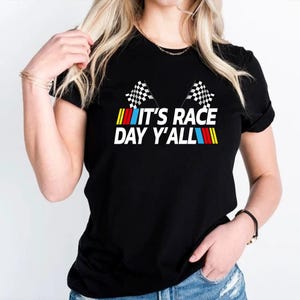 Race Day Shirt, Checkered Flag T-Shirt, Unisex Car Shirts, Nascar Fans Gift,It&#39;s Race Day Y&#39;all Shirt, Carb Day Top,Beer Shirt,Fast Cars Tee