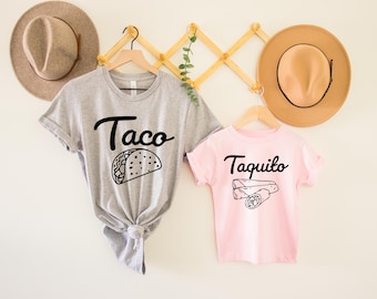 Taco Taquito Fathers Day Gift Shirts,Men's T-shirt,Women's T-shirt and Infant Bodysuit,Dad Mom Baby Son or Daughter Matching Family Shirts