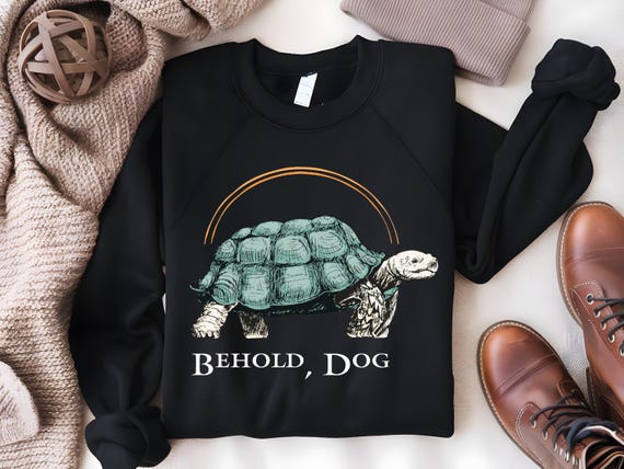Dog Turtle Unisex Sweatshirt, Funny Gaming Hoodie, Elden Ring Sweatshirt, Behold Dog Sweater,Gamer Gift,The Dark Souls Tee,The Tarnished Tee