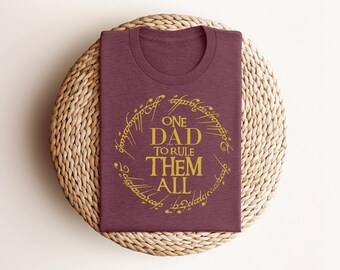 Camiseta "Un padre para gobernarlos a todos", regalo moderno para el Día del Padre, camiseta para papá de El Señor de los Anillos, camiseta gráfica para papá amante de la fantasía, regalo de cumpleaños para papá, regalo para él